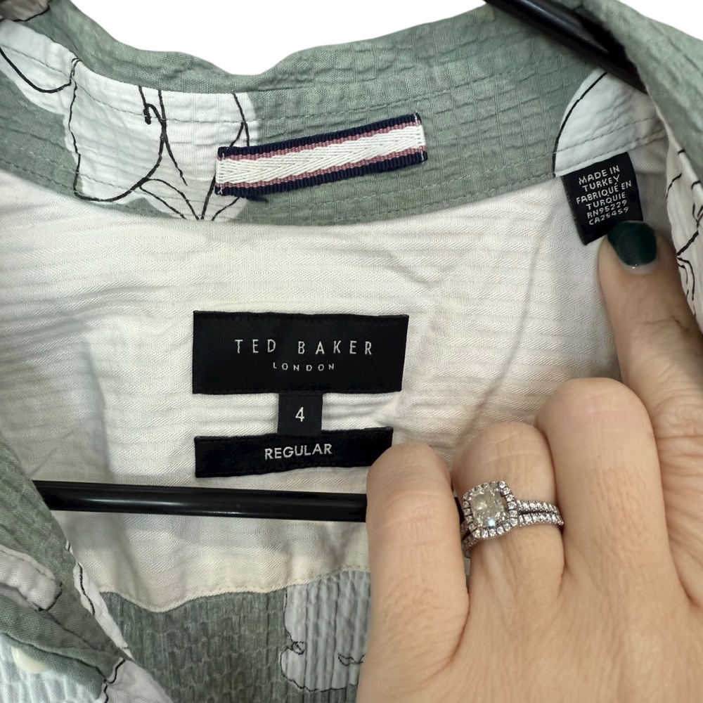 Ted Baker‎ Green Floral Men's Shirt - Picture 7 of 8